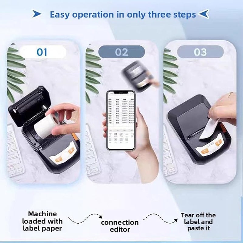 Mavis Laven Portable Thermal Label Printer Rechargeable Battery Multiple Label Styles For Business Home Office Black - Image 4